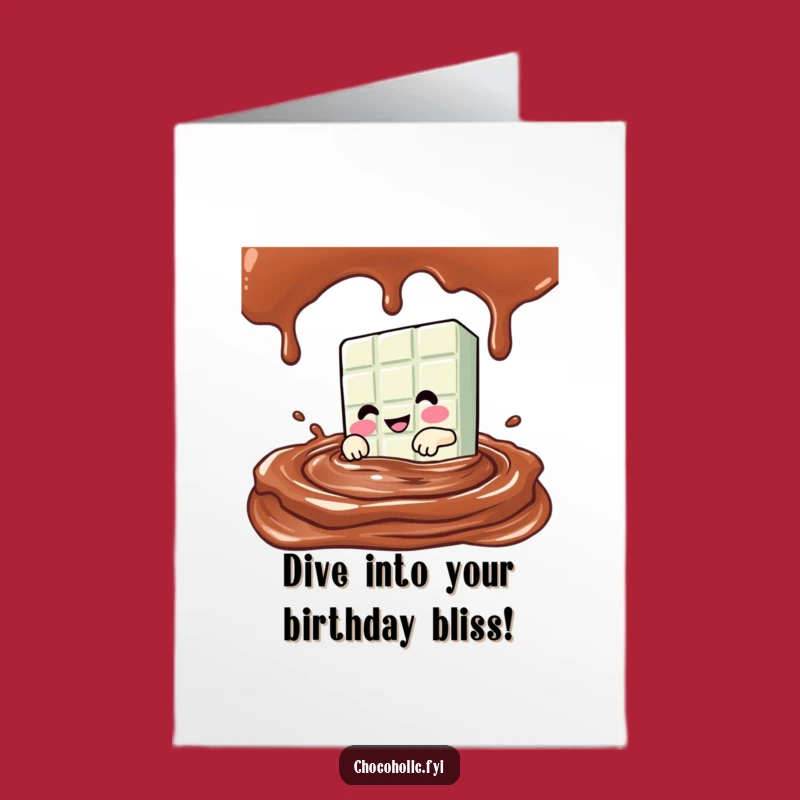 Funny Free Printable Birthday Card: Chocolate Bar Diving, Downloadable Sweet Wishes!