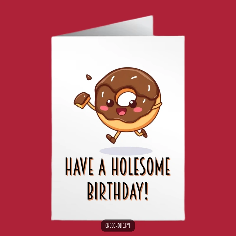 Free Printable Birthday Card: Skipping Donut Funny Downloadable Gift