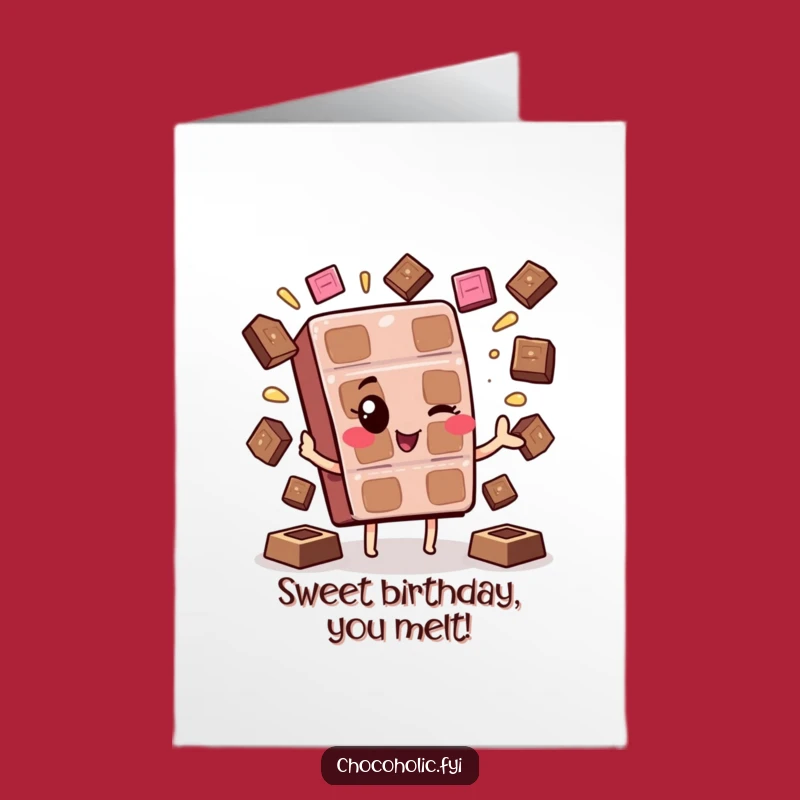 Funny Free Printable Birthday Card: Chocolate Juggler - Sweet & Silly Gift