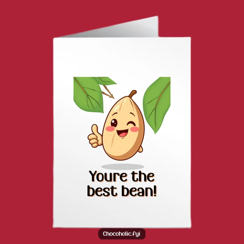 Free Printable Birthday Card: Smiling Cocoa Bean Funny Downloadable Gift