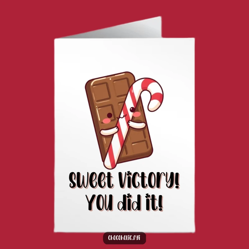 Free Printable Congrats Card: Chocolate & Candy Hug, funny downloadable gift for celebrations