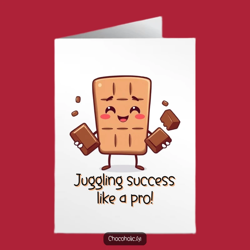 Free Printable Congrats Card Funny Chocolate Juggling Downloadable Gift