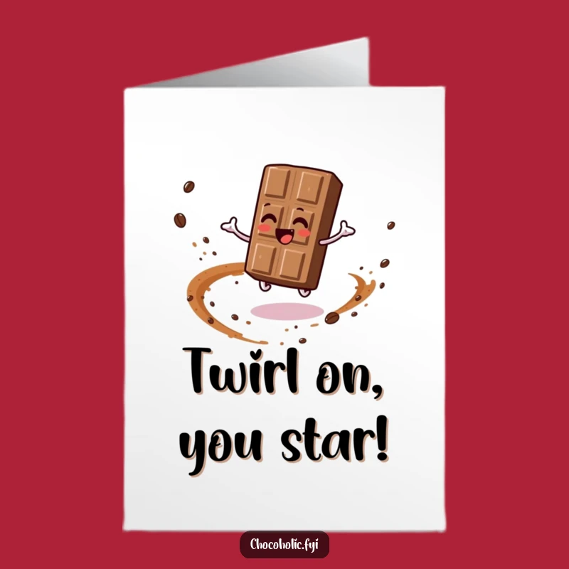 Free Printable Congrats Card: Spinning Chocolate Bar - Hilarious Cocoa Dust Downloadable Gift!