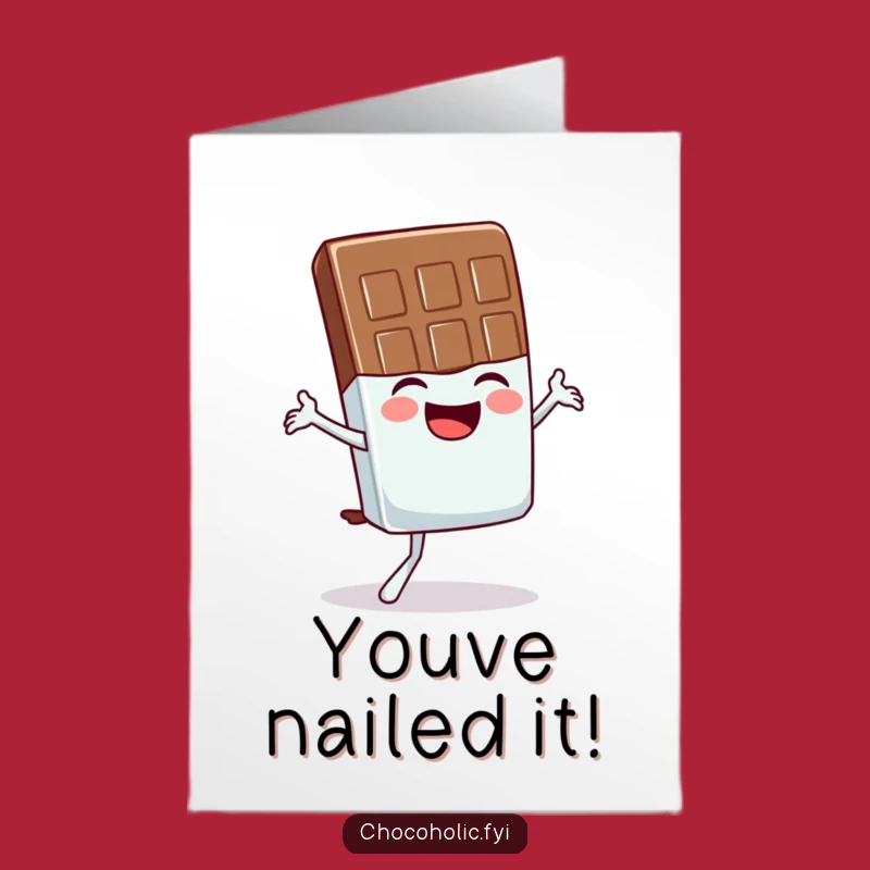 Free Printable Congratulations Card: Giggling Chocolate Bar Tries Yoga Funny Downloadable Gift
