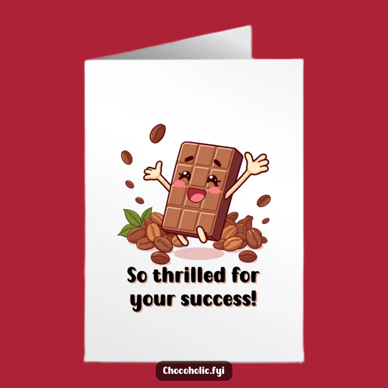 Free Printable Congrats Card: Leaping Chocolate Bar, Perfect Downloadable Gift for Success