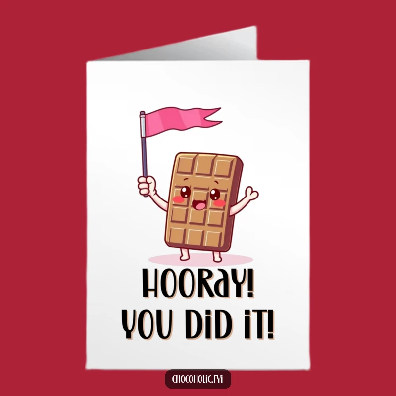 Triumphant Chocolate Flag Free Printable Congrats Card - Downloadable DIY Gift