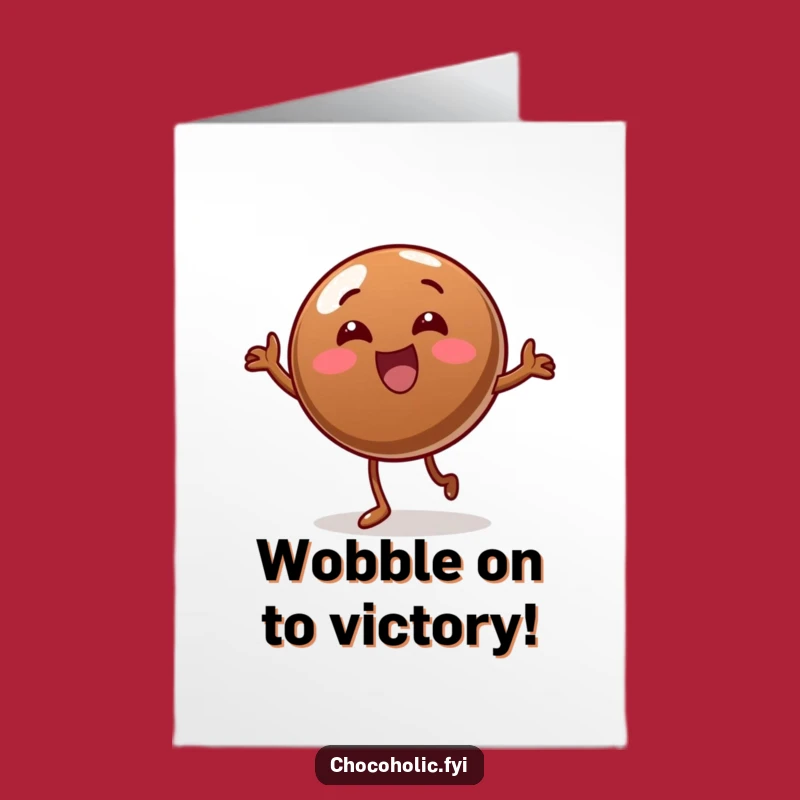 Free Printable Congrats Card: Wobbling Chocolate Candy Funny Downloadable Gift