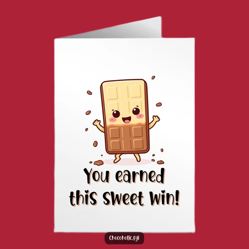 Free Printable Congrats Card: Dancing Chocolate Bar - Joyful