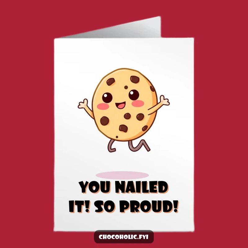 Free Printable Funny Cookie Congrats Card: Celebrate with this leaping, downloadable delight!