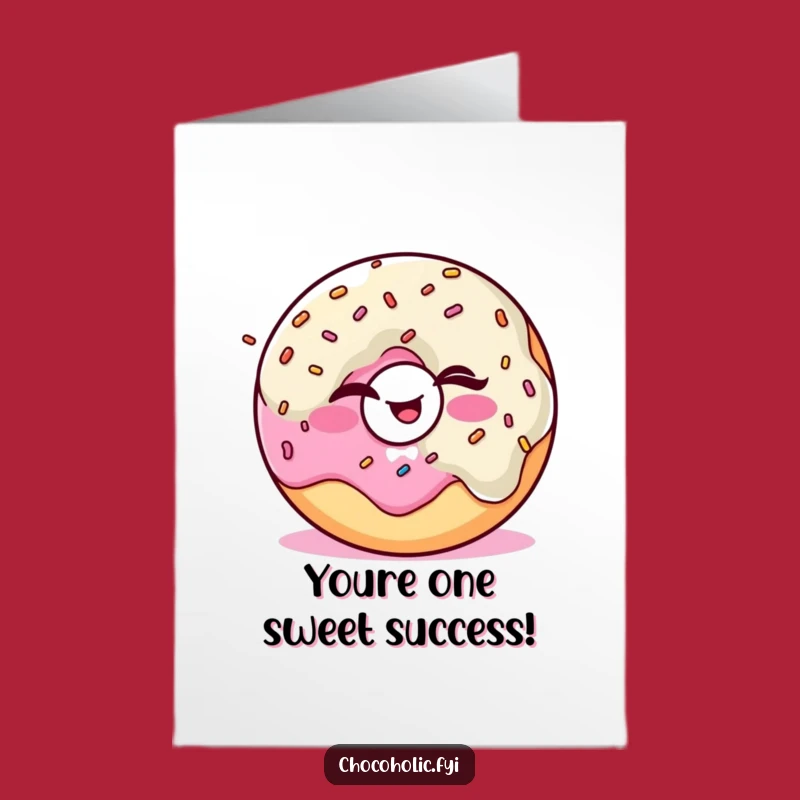 Free Printable Kawaii Donut Congrats Card: Funny Juggling Sprinkles Yum Downloadable Gift