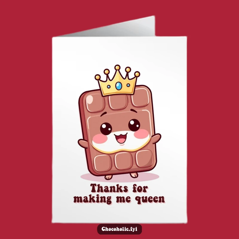 Free Printable Royal Thank You Card: Chocolate Bar's Grateful Reign