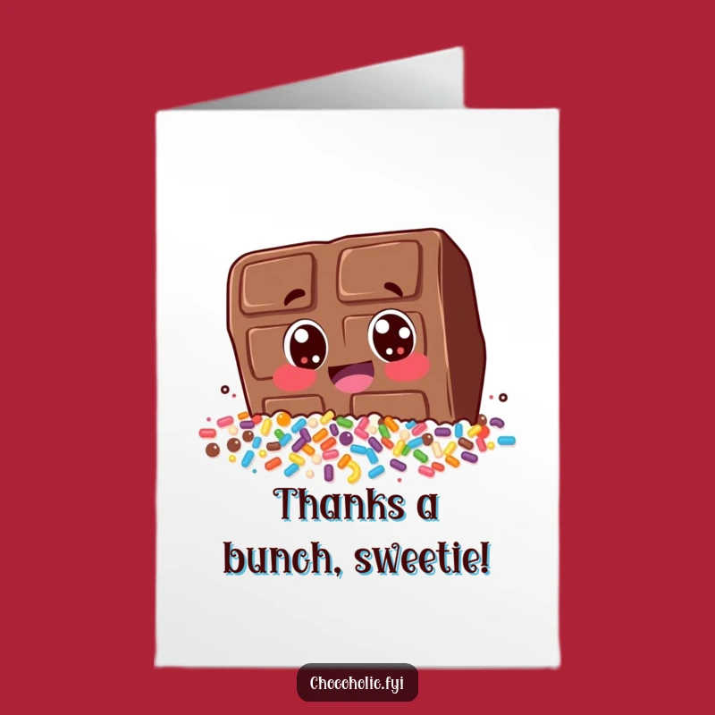 Free Printable Thank You Card: Chocolate Bar Sprinkle Dive - Fun Downloadable Gift!
