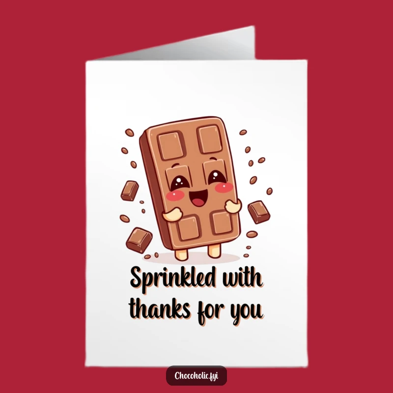 Free Printable Thank You Card: Giggling Chocolate Bar, Sweet Downloadable Gift for Gratitude