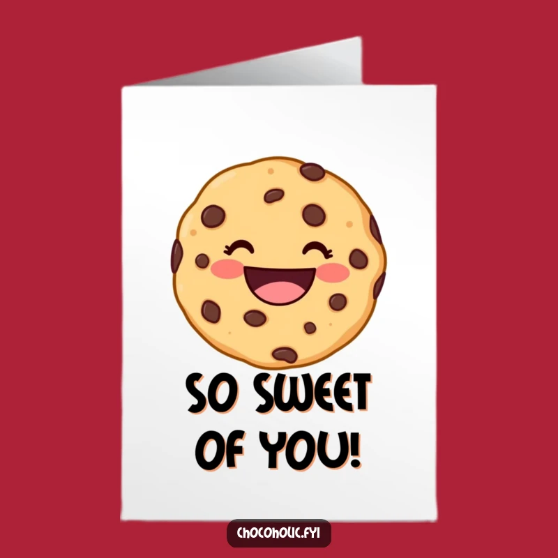 Free Printable Thank You Card: Grinning Cookie, Funny Downloadable Gift of Gratitude