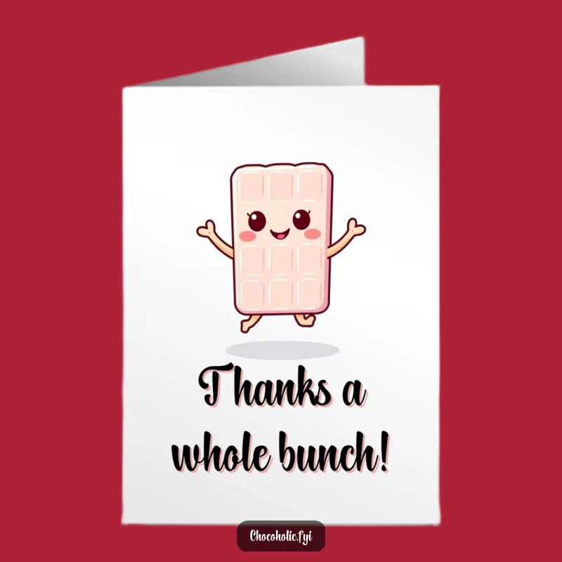 Free Printable Thank You Card: Kawaii Chocolate Jump, Funny Downloadable Gift