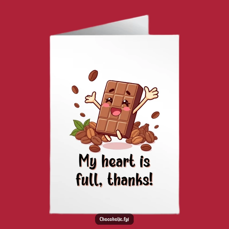 Free Printable Thank You Card: Leaping Chocolate Bar, Sweet Downloadable Gift for Thanks