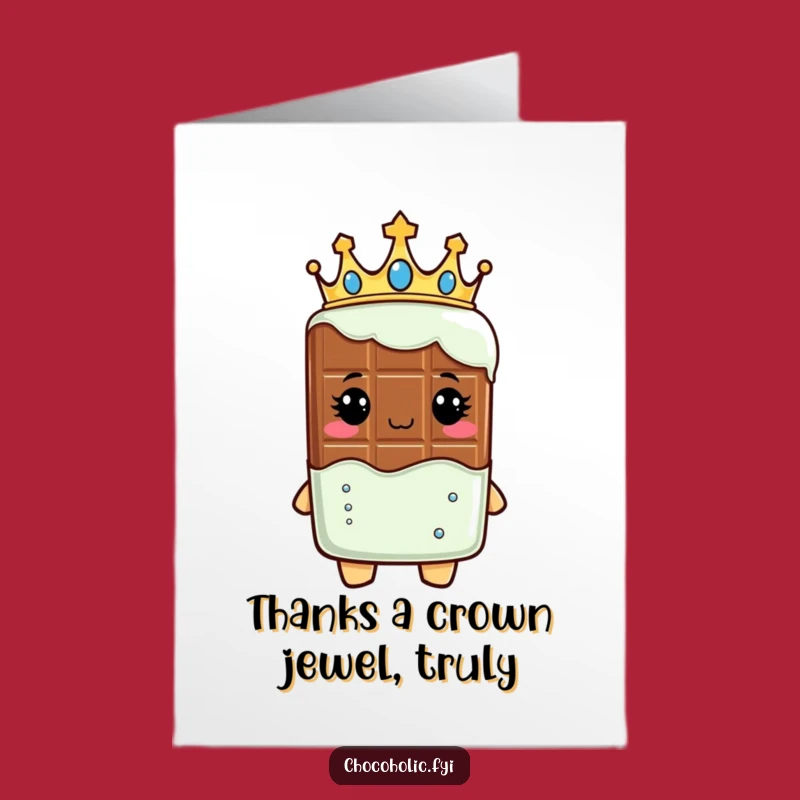 Free Printable Thank You Card: Royal Chocolate Bar, Sweet Downloadable Gift for Appreciation