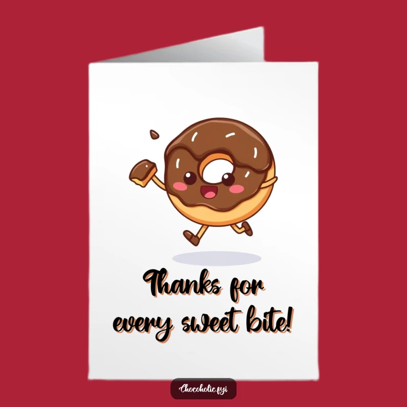 Free Printable Thank You Card: Skipping Donut Funny Downloadable Gift
