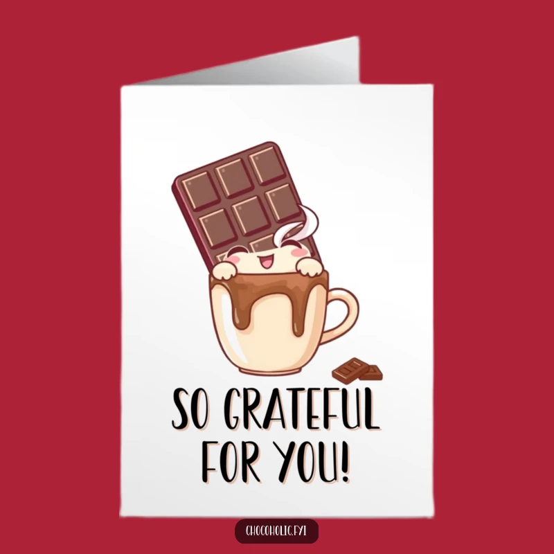 Sweet Free Printable Thank You Card: Chocolate Bar Mug Peek Funny Downloadable Gift