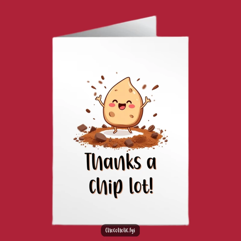 Free Printable Thank You Card: Dancing Chocolate Chip, Cheerful Downloadable Gift for Gratitude