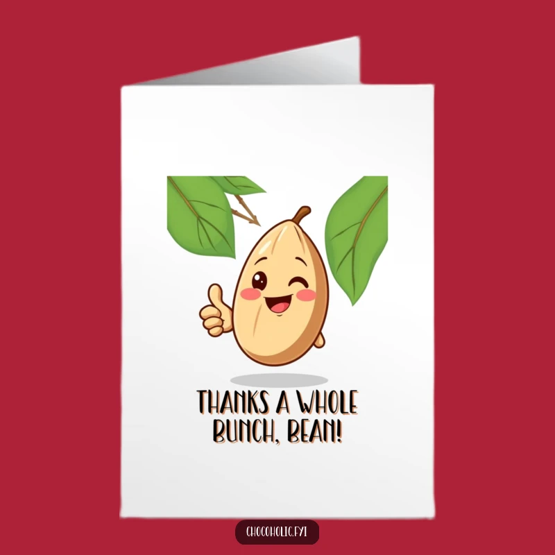 Free Printable Thank You Card: Smiling Cocoa Bean Funny Downloadable Gift