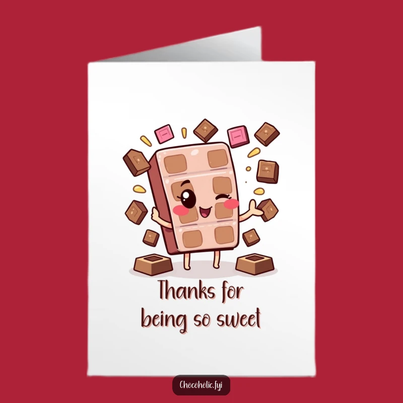 Free Printable Thank You Card: Juggling Chocolate for Your Kindness