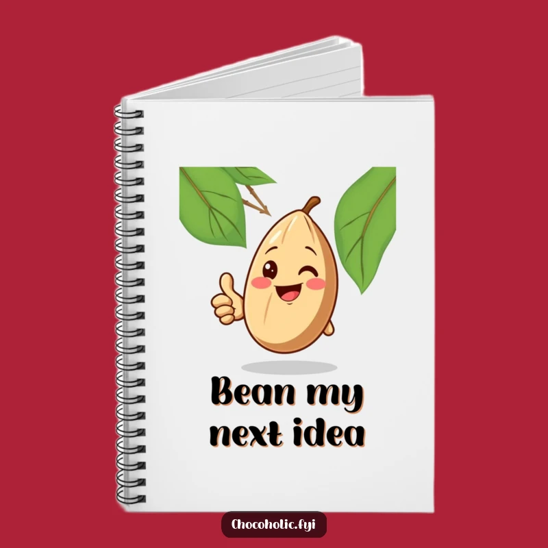 Funny Cocoa Bean Thumbs Up Notebook, Cheerful Journal for Positive Thoughts