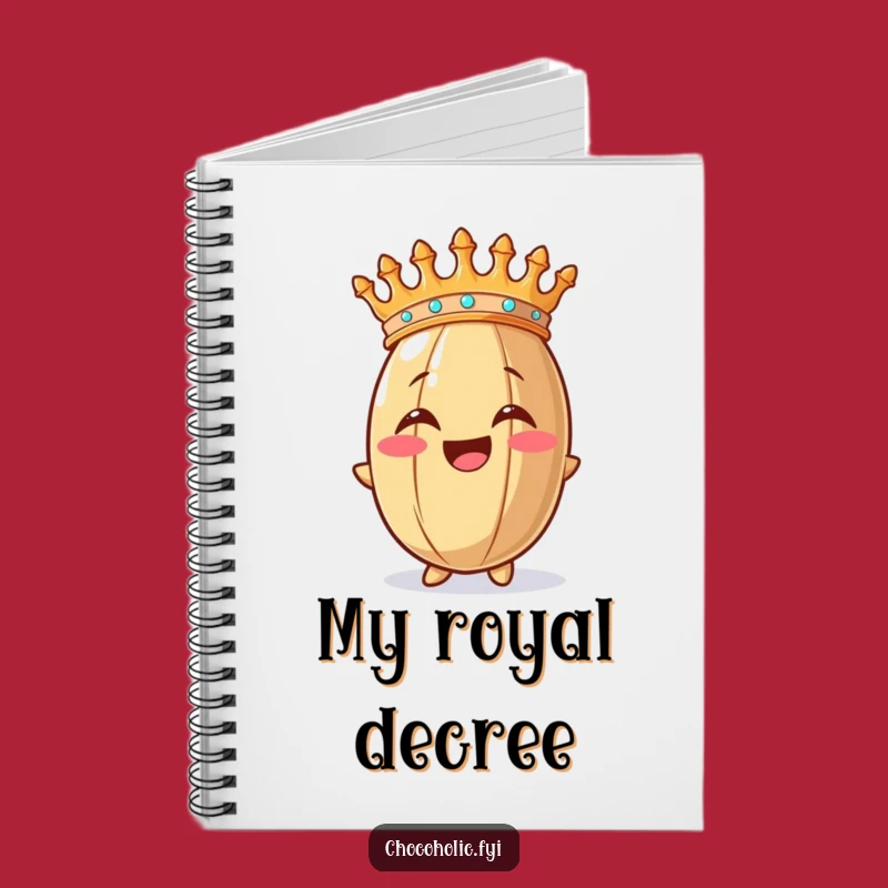 Funny Crowned Cocoa Bean Notebook for Regal Jotting