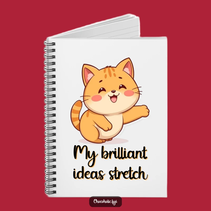 Funny Kawaii Caramel Cat Stretch Notebook: Jot Down Ideas with Sweet, Stretchy Flair