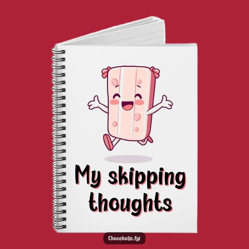 Funny Kawaii Candy Bar Skipping Notebook - Joyful Journal for Ideas