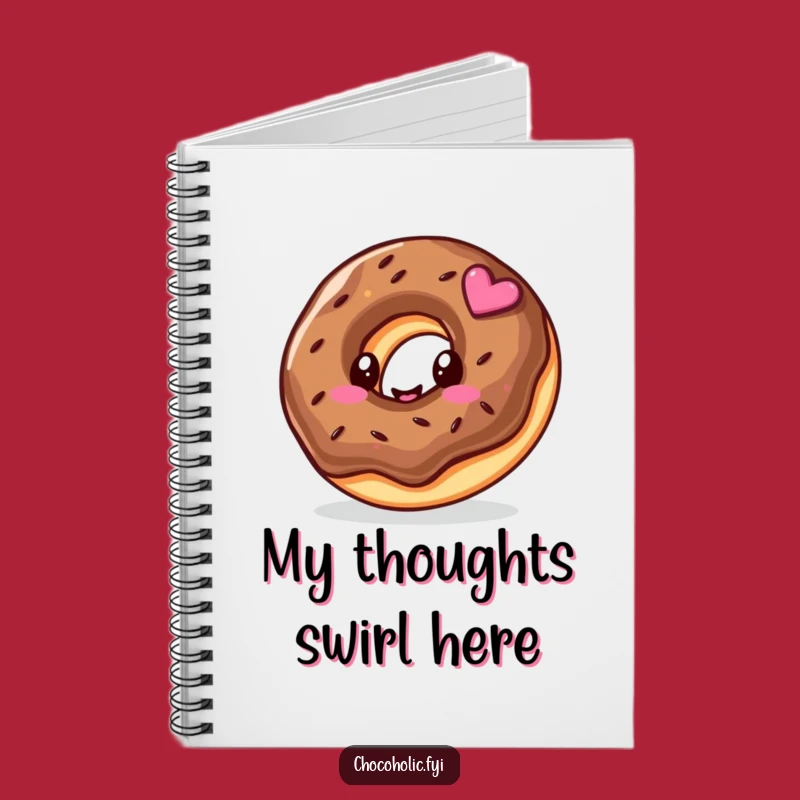 Funny Kawaii Donut Notebook - Jot Down Sweet Ideas, Cute Gift