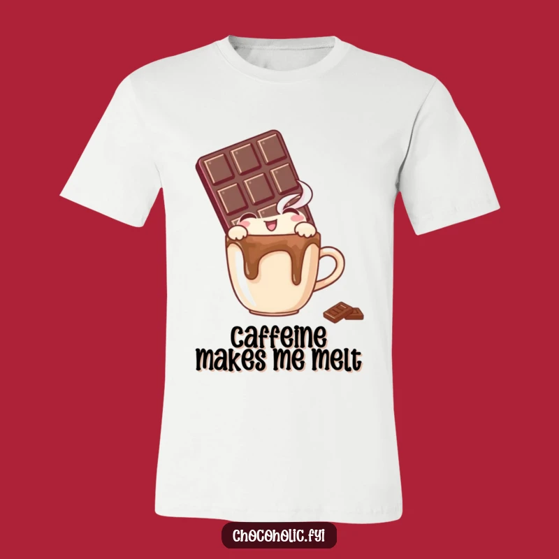 Funny Chocolate Bar T-Shirt: Peek of Delight Over Hot Cocoa