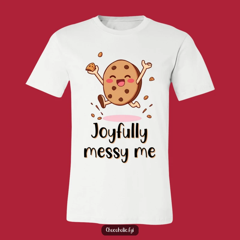 Funny Cookie Leap T-Shirt - Kawaii Chocolate Cookie Spreading Happiness & Crumbs