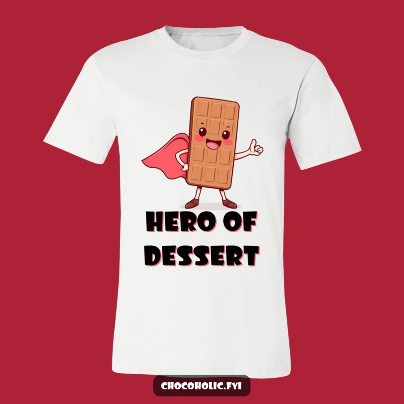 Funny Hero Chocolate Bar T-Shirt - Brave & Cheerful Design for Comic Lovers
