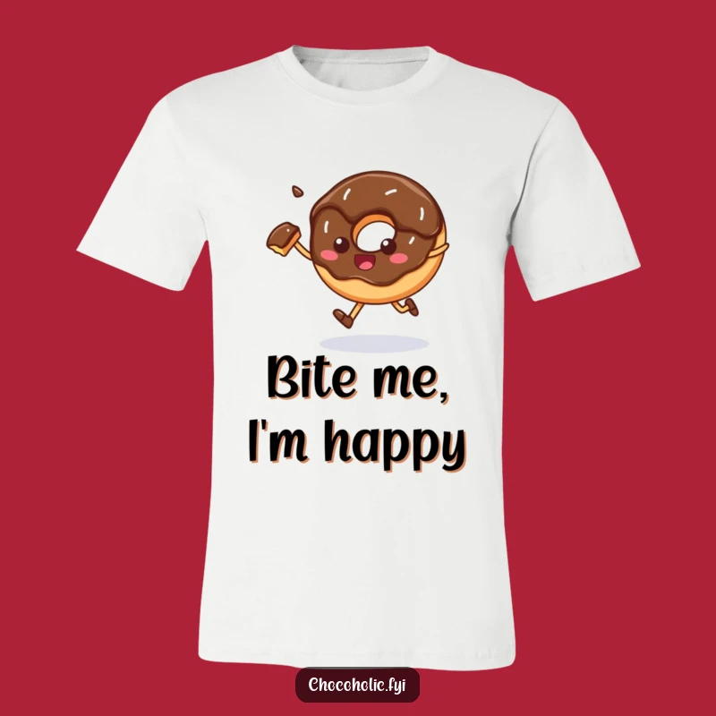 Funny Skipping Donut T-Shirt, Cheerful Dessert Lover Graphic Tee