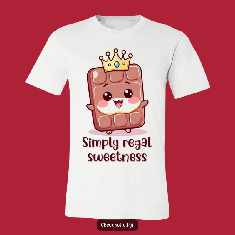 Funny Crowned Chocolate Bar T-Shirt: Regal Kawaii Pride Tee! A Hilarious Gift.