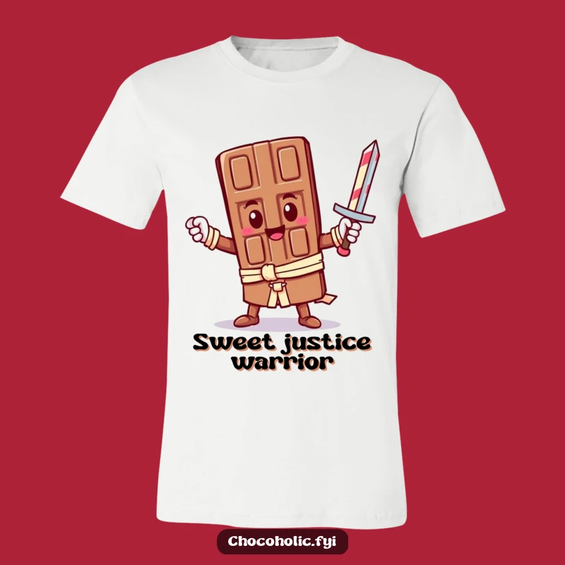 Funny Kawaii Chocolate Knight T-Shirt: Epic Candy Cane Sword Hero Tee. A Hilarious Gift.