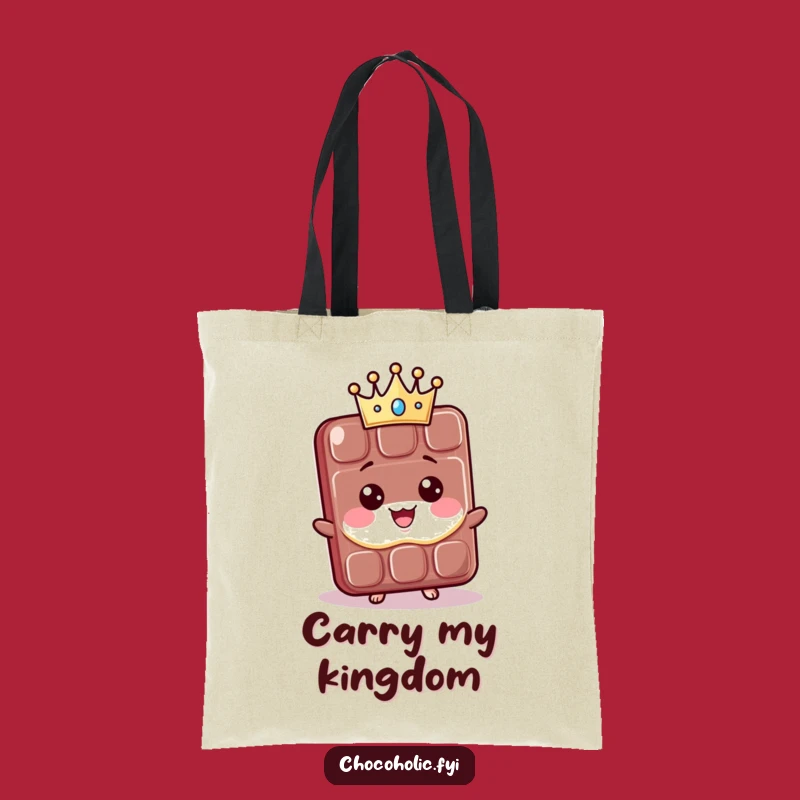 Funny Regal Chocolate Bag: Carry Your Treasures Like Royalty with this Kawaii Crown Tote. A chic funny gift.