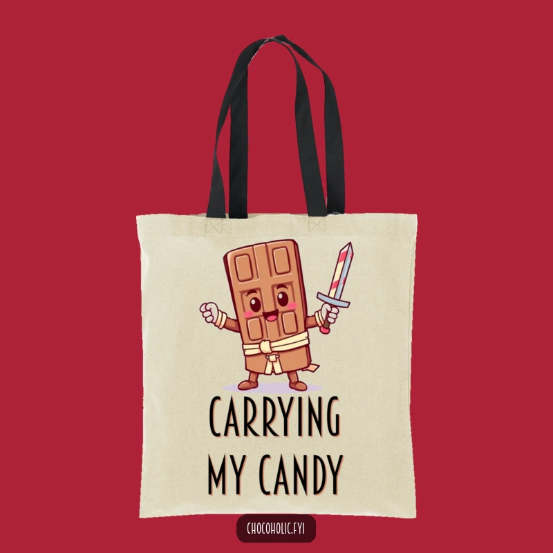 Funny Hero Chocolate Bag: Carry Your Essentials with this Epic Kawaii Warrior Tote. A great funny gift.