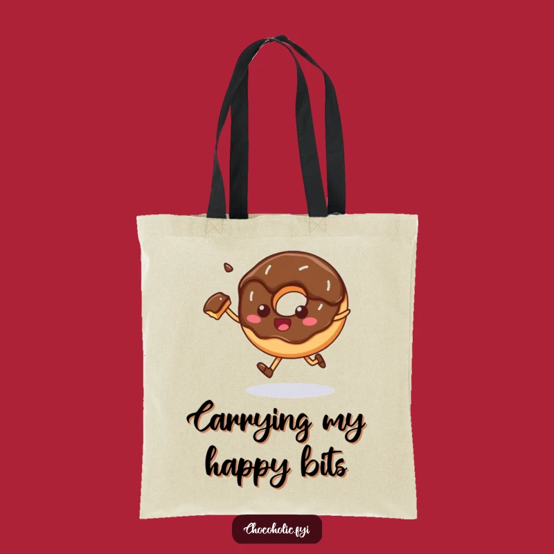 Funny Skipping Donut Tote Bag, Whimsical and Practical Accessory