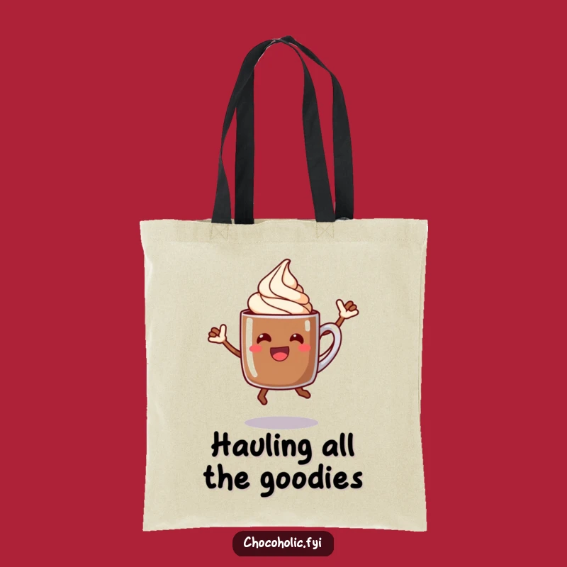 Funny Chocolate Mug Jump Tote Bag - Carry Your Celebration