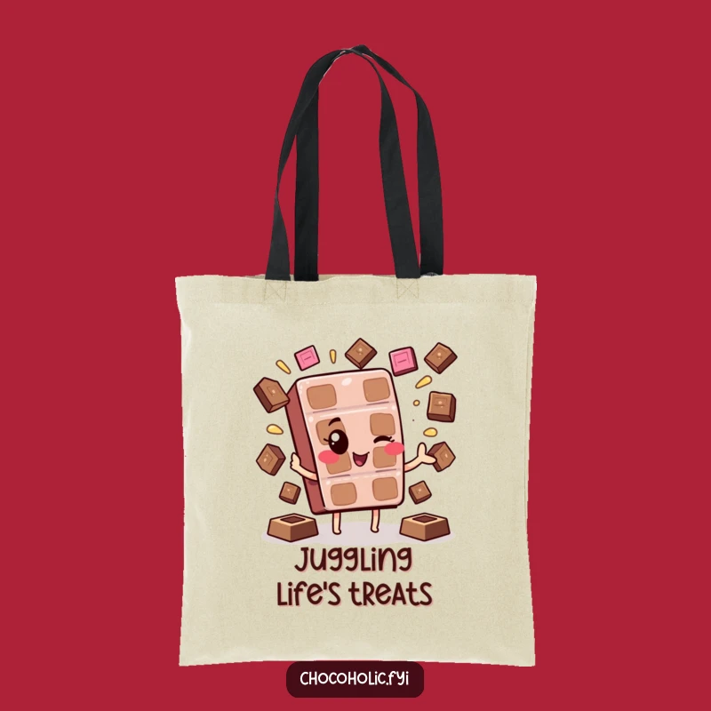 Funny Kawaii Chocolate Wink Tote Bag: Carry Sweetness and Humor