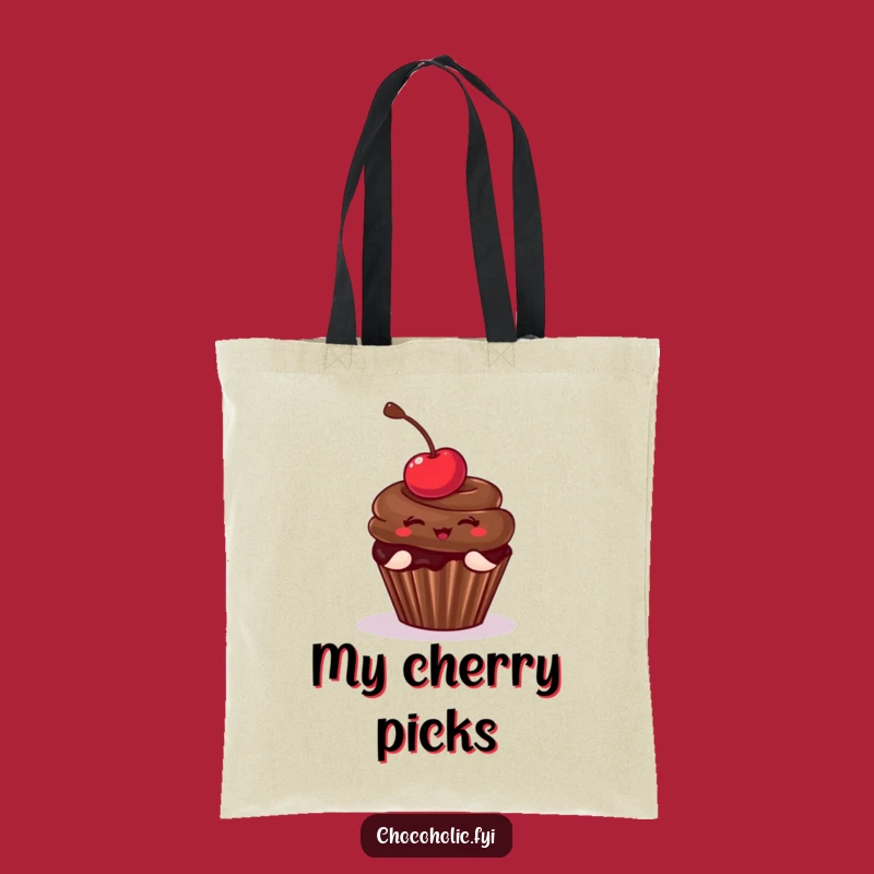 Funny Cupcake Cherry Pose Tote Bag: Carry Sweetness and a Great Funny Gift